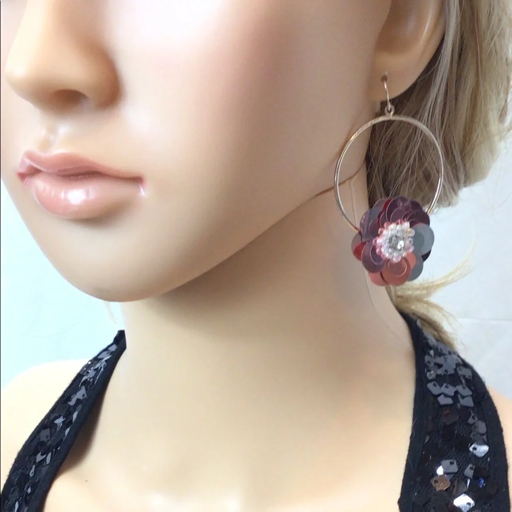 (3) Claire’s Fashion Boho Dangle Hoop Earrings- L4